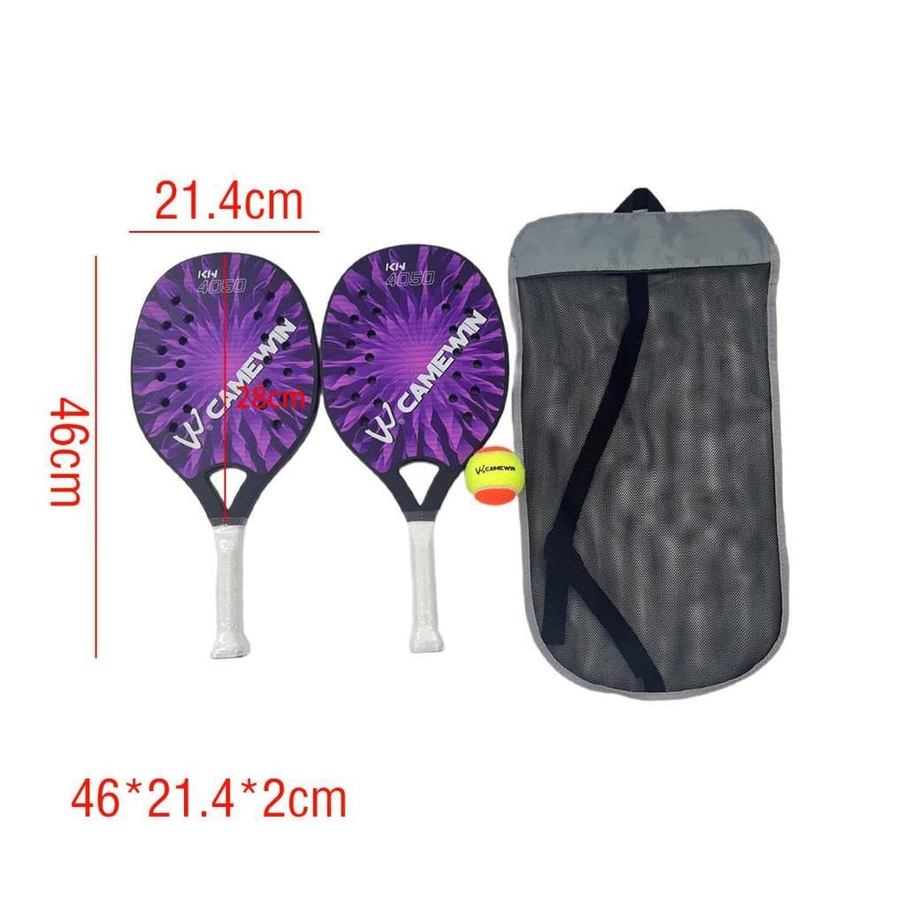 2 raquetas de tenis de playa para niños, agarre antideslizante, raqueta de tenis de playa, color morado, 46 x 21,4 x 2 cm