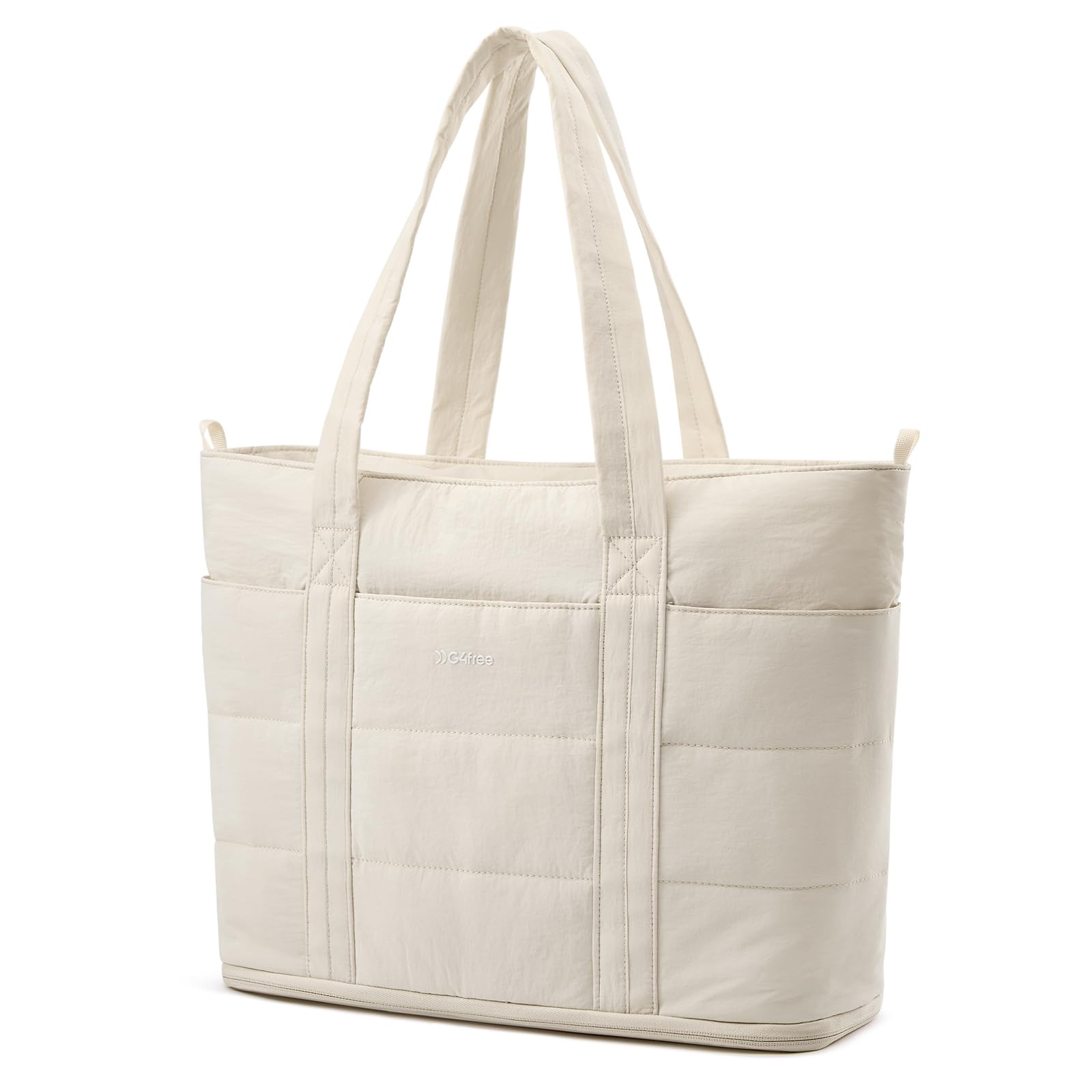 G4Free Bolsa de mano para mujer con compartimentos con cremallera, bolsas de trabajo acolchadas, expandibles para viajes