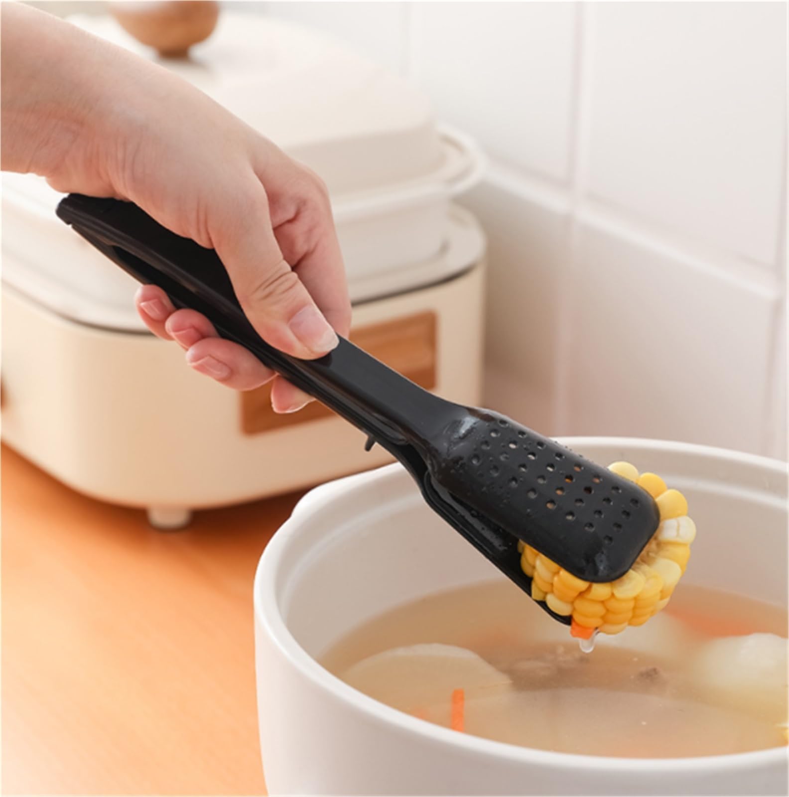 Szczypce do Bufetu Szczypce Do Grilla Ze Stali Nierdzewnej Nadają Się Do Serwowania Potraw, Smażenia, Pieczenia Steków Grillowania, Serwowania(Black)