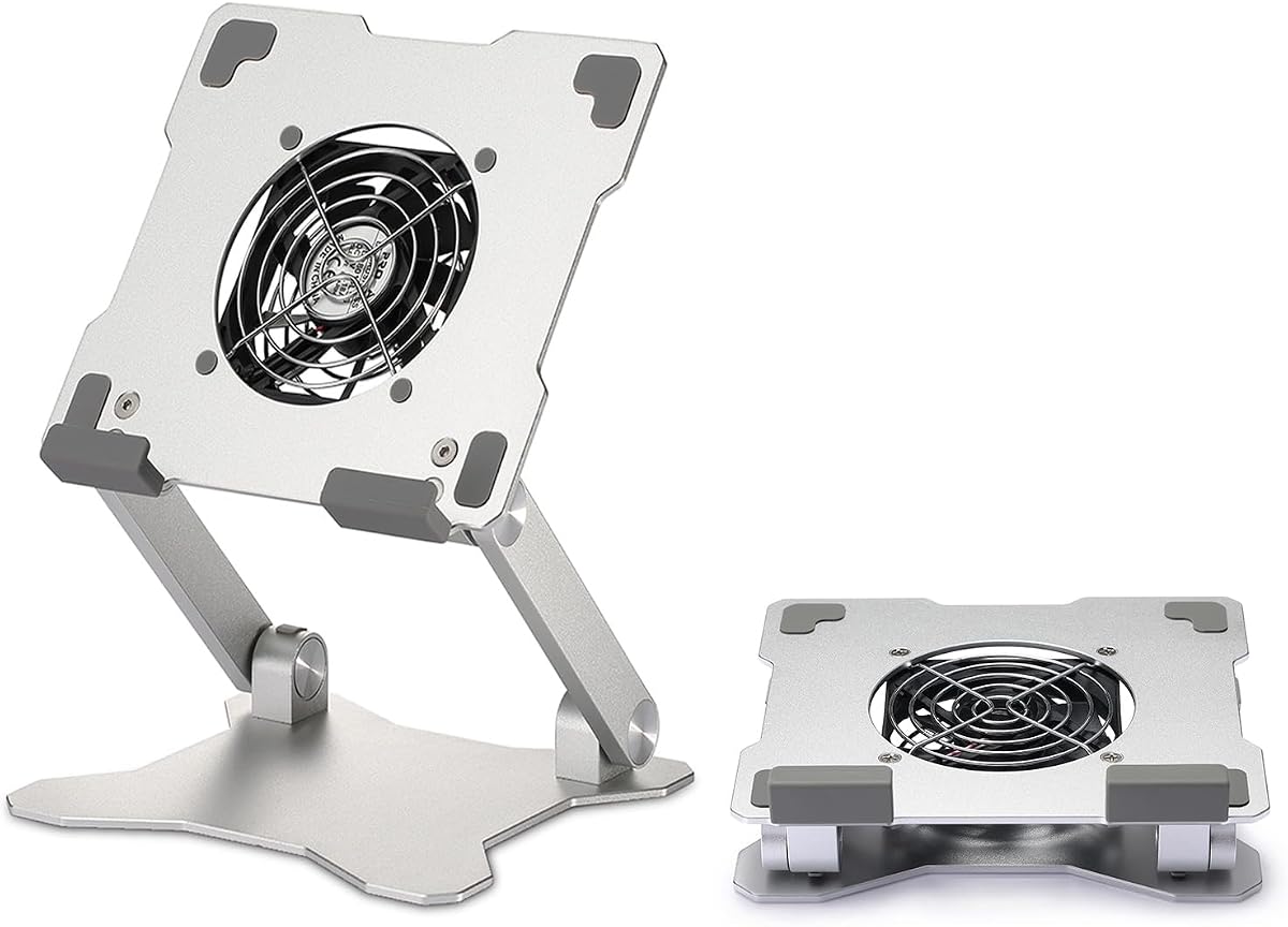 Surface Pro Stand, iPad Cooler,Aluminum Cooling Pad,Sturdy Tablet Stand Holder with Quiet Fan for Microsoft Surface Tablets,iPad Series,Samsung Galaxy Tabs-Up to 15-in Tablets