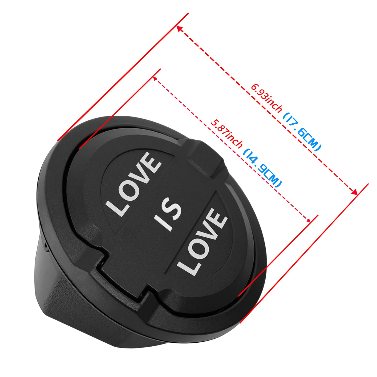 Generic HAMMOHPO Gas Cap Cover, Fuel Tank Door Compatible with 2018-2024 Jeep Wrangler JL JLU 2/4 Door, ABS + Aluminum Alloy Construction, Exterior Accessories, Black, YXG-044-JLOVE