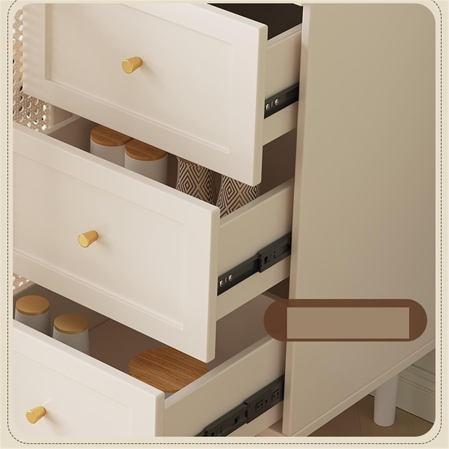 Sideboard Cabinet Sideboard Simple Rattan Storage Three Doors with Drawers Home Restaurant Tea Kitchen 160cm Console Coffee Table