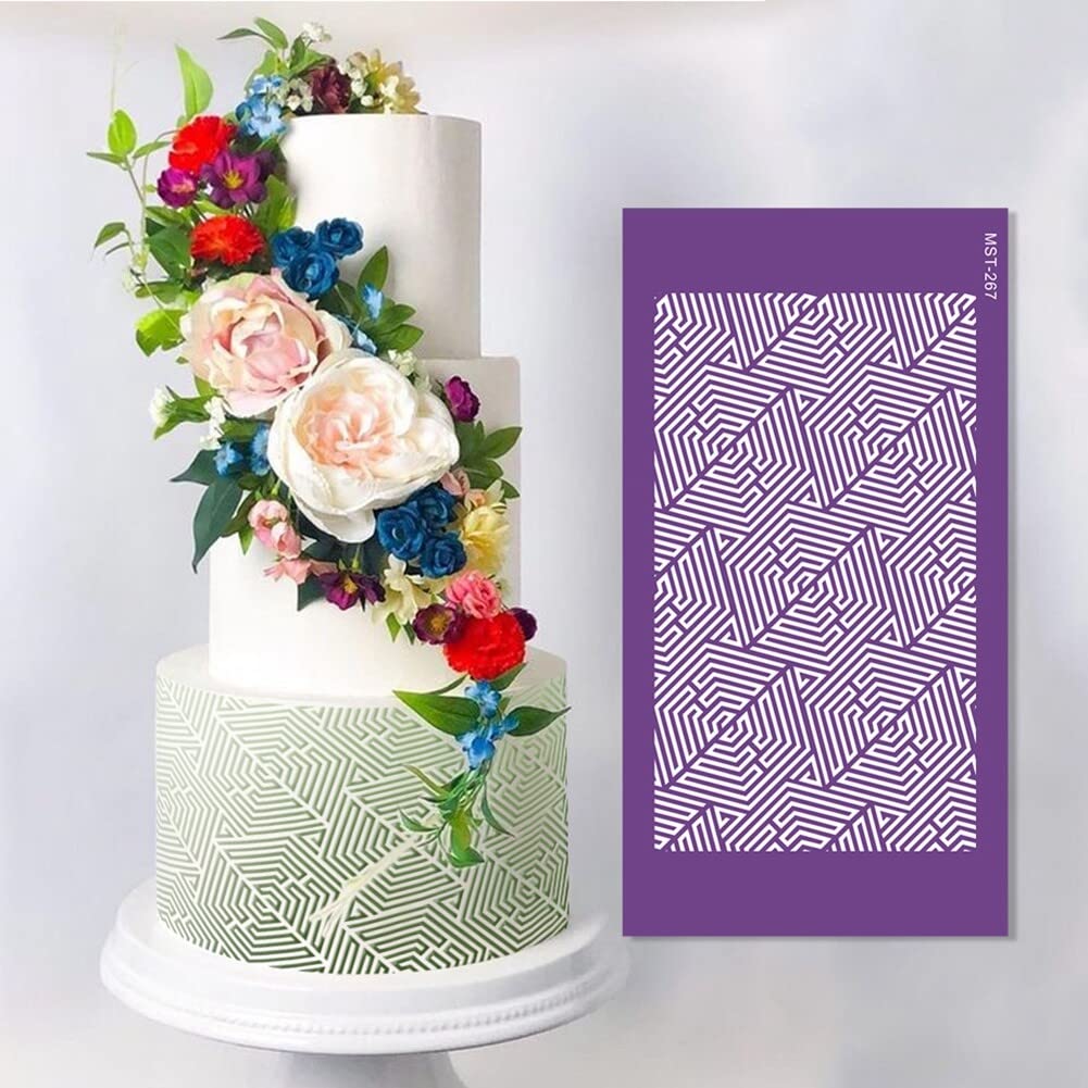24 Pochoirs à Gâteau Réutilisables - Motifs Dentelle 15x15cm, Pour Décorations Pâtisserie DIY