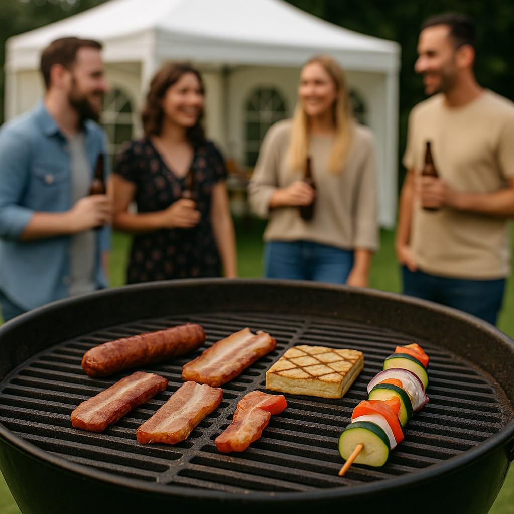 Wiltec Griglia rotonda in ghisa 54,5 cm per barbecue tondo a carbone e a gas
