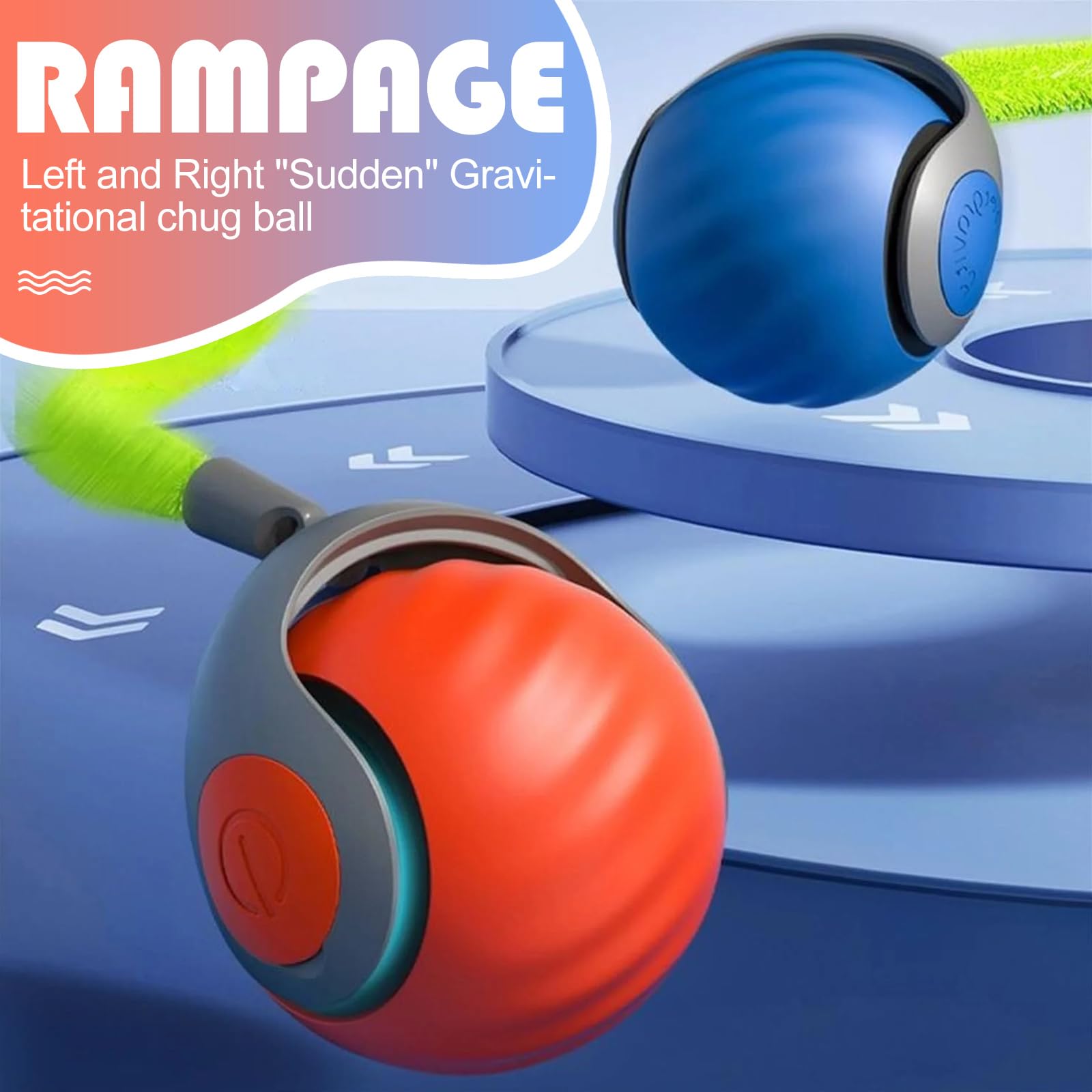 2 PCS Speedy Tail Cat Toy, Smart Interactive Automatic Cat Ball, Electric Rechargeable Irregular Moving - Image 2