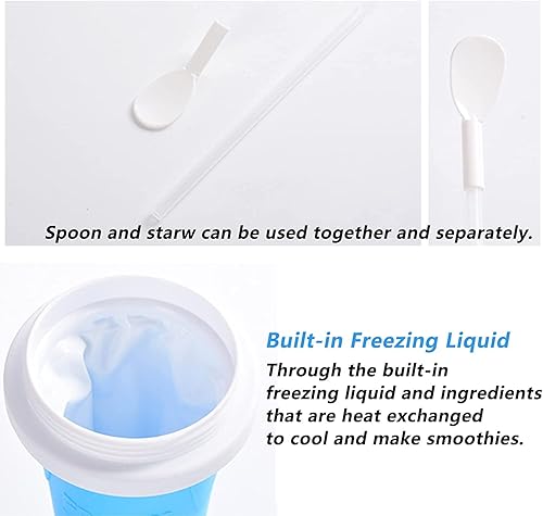 Miniatura 6 de Slushie Maker Cup - Taza mágica de congelación rápida, doble capa para hacer granizados, taza helada para batidos, batido de leche