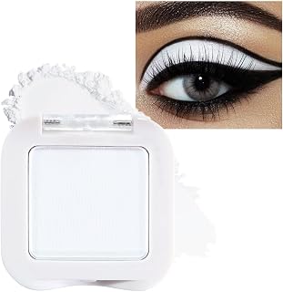 evpct Matte White Eyeshadow Singles, White Matte Cream Powder Eye Shadow Palette Makeup for Older Women, High Pigment Waterproof Monochrome Mini Eyeshadow Palette, sombra de ojos