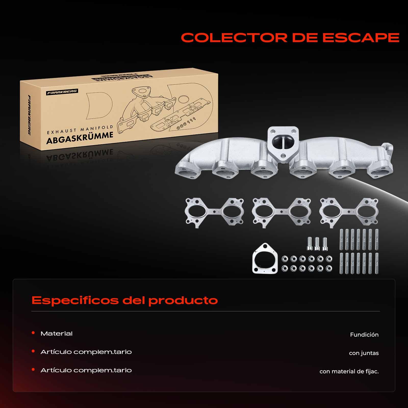 Frankberg Colector de escape hierro fundido número de pieza 11622248166 | Compatible con: Serie 3 E46, X5 E53, Serie 3 Convertible E46, Serie 7 E65 E66 E67, Serie 3 Coupé E46, Serie 5 E39