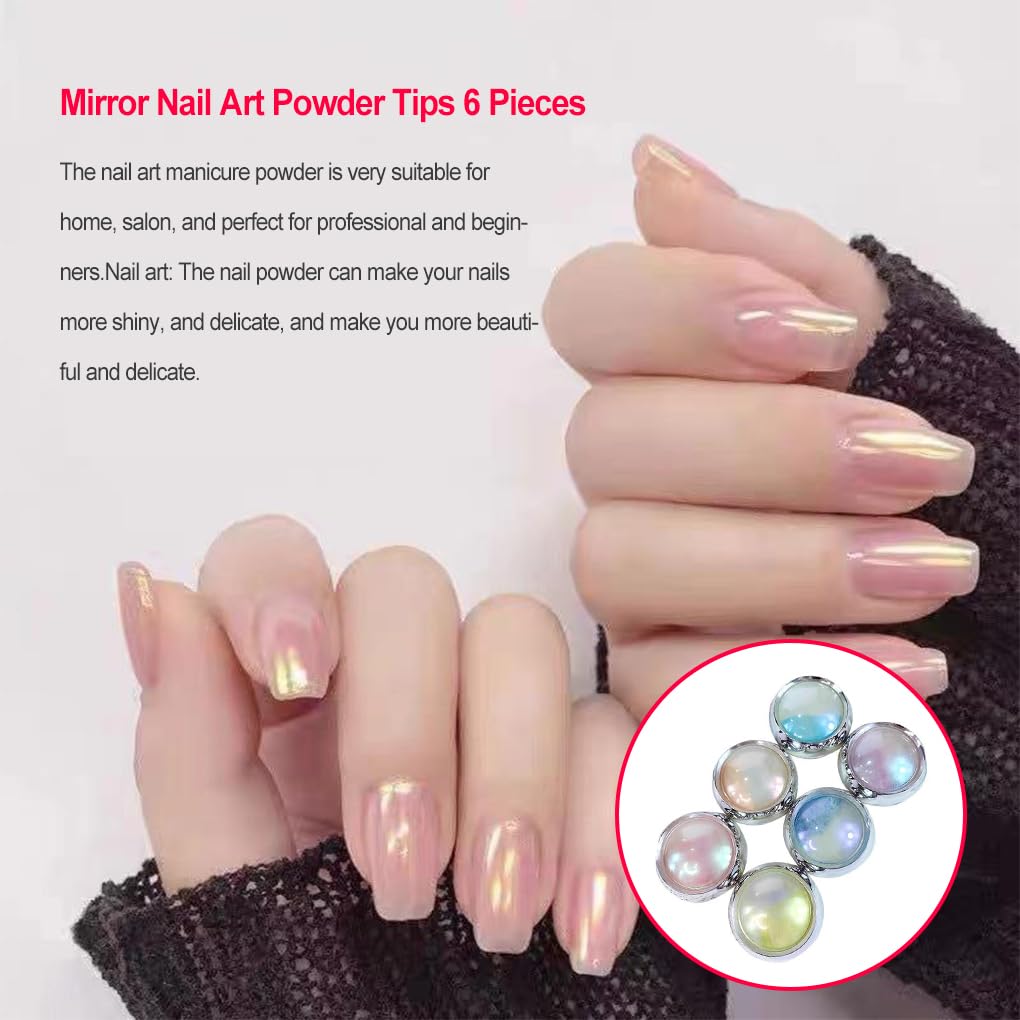 10 set 6 pezzi/set Nail Art Powder Tips Casa Unghie Del Piede Glitter Pigmento Lucido FAI DA TE Manicure Decorazione Portatile Forniture
