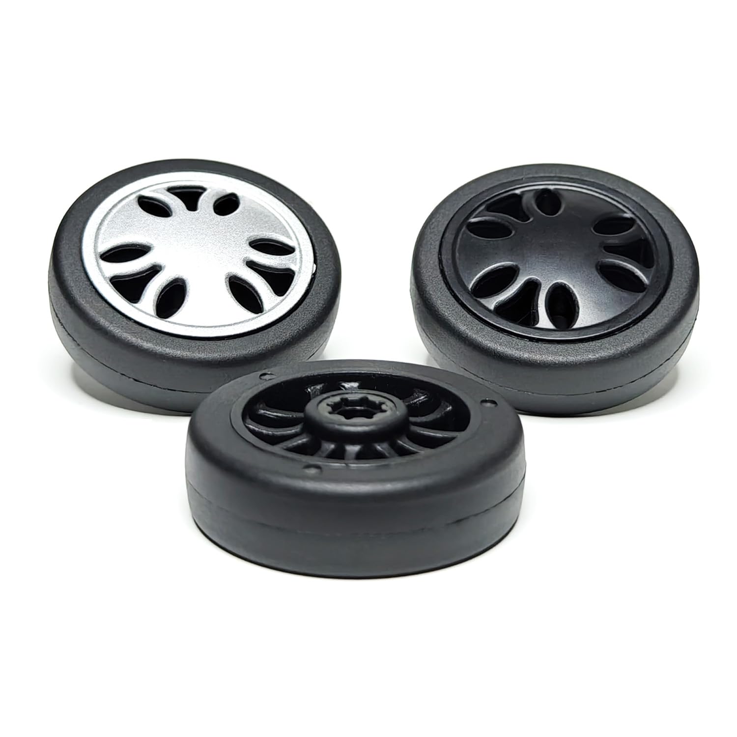 4PC Suitcase Replacement Wheels 2in Spinner Wheel Rubber Mute Flexible Smooth for Damaged Luggage Trolley Caster Repair
