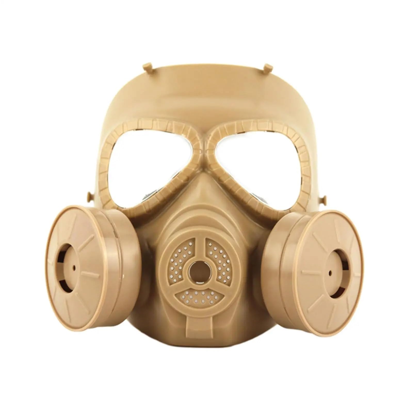 Maschera Protettiva a Doppia Ventola, Maschera Integrale, da Gioco for Cosplay(Clear Lens Brown)