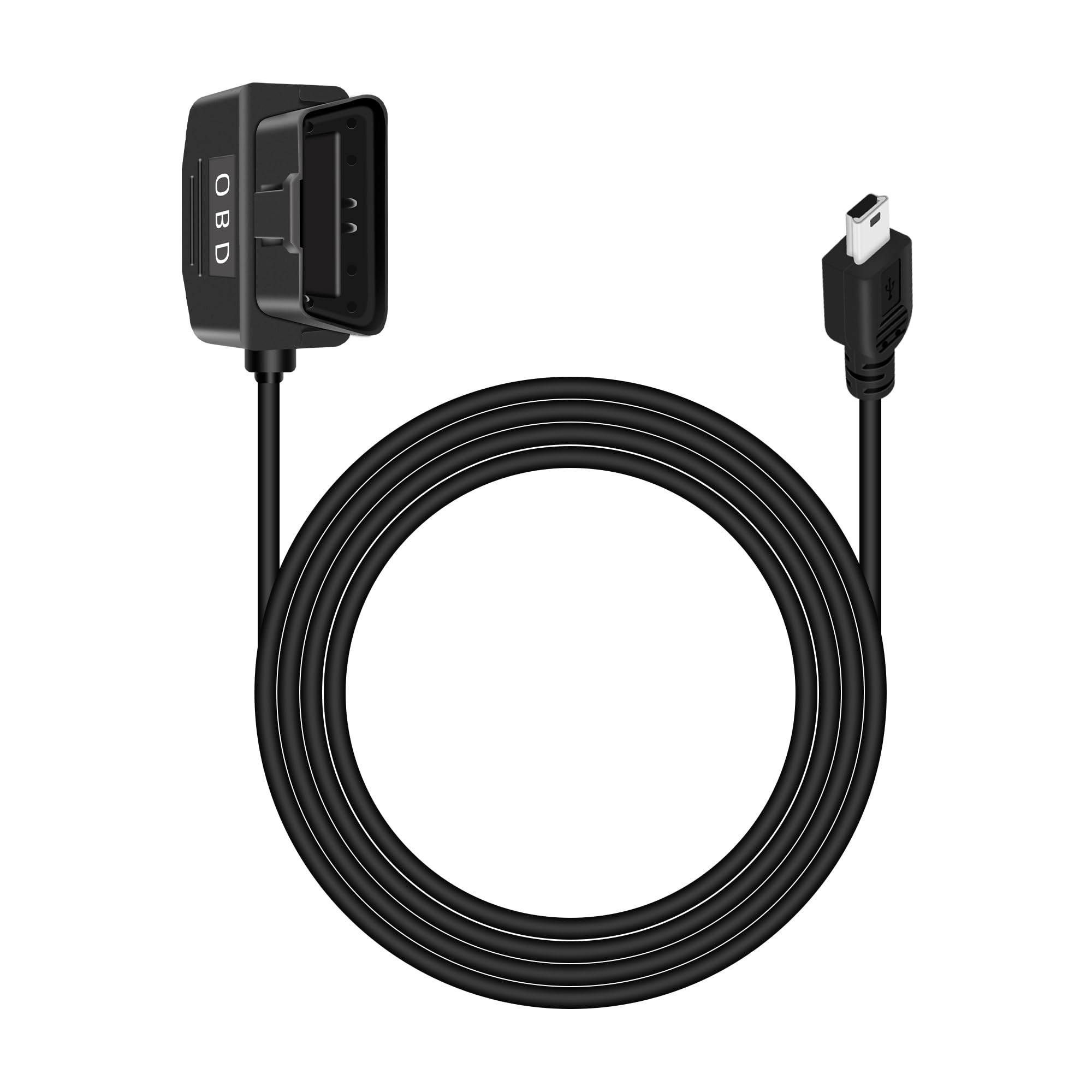 RIIEYOCA OBD Power Cable for Dash Cam, Mini USB to OBD-II Hardwire Adapter with Switch Button Connector Plug and Play 24 Hours Monitoring/Acc Mode (11.5ft/3.5m)