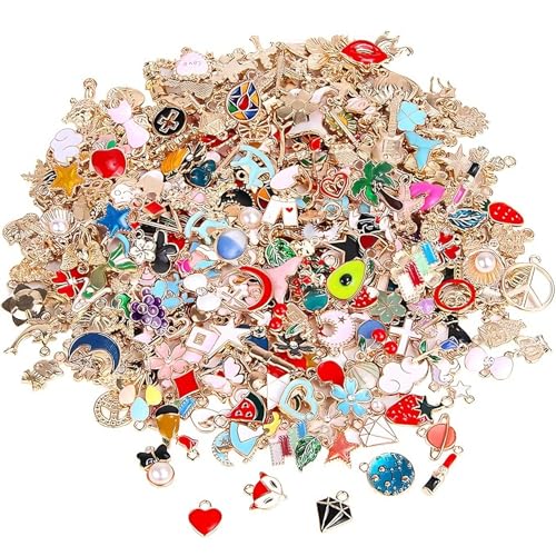 KTGUK 50 PCS Bracelet Charms Charms for Jewelery Making Charm Wholesale Bulk Variety of styles Accessory DIY Jewellery Making Earring Necklace Bracelet Keyring and Art Christmas Decoration
