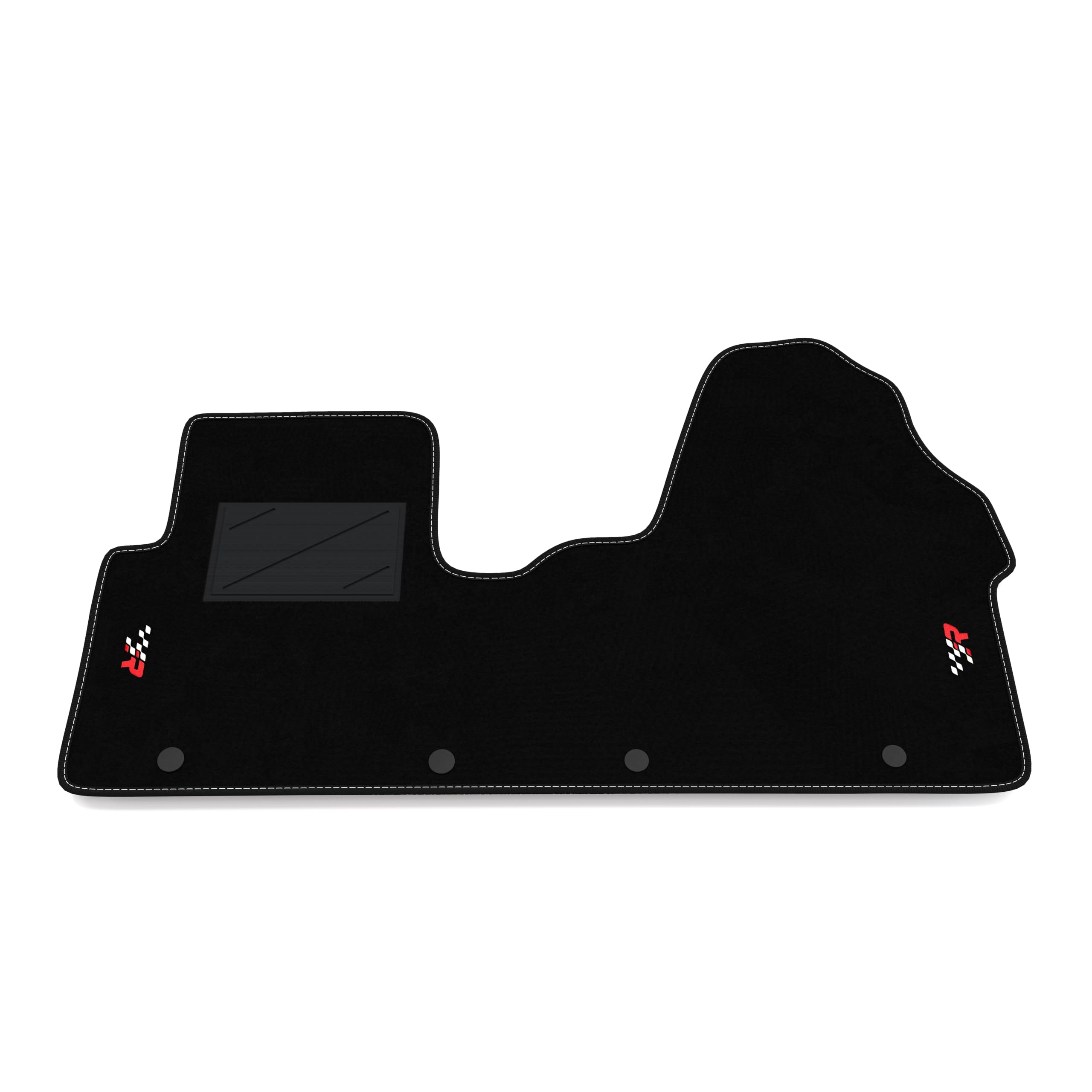 Set de Tapis de Voiture compatibles avec Renault Trafic 2014-2026 | Tapis sur Mesure en Moquette, Broderie R Racing, sur Mesure