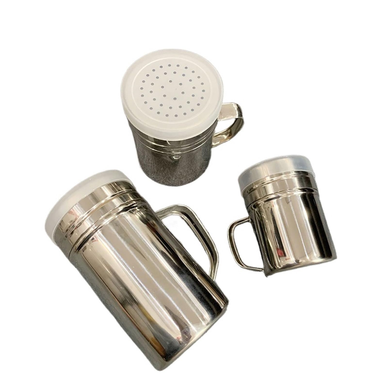 Pulverstreuer Griff Shaker Pfeffer Zucker Salz Edelstahl Spender Pulver Tube Kaffee Utensilien Küchenwerkzeug(B 6.6X9.4cm)