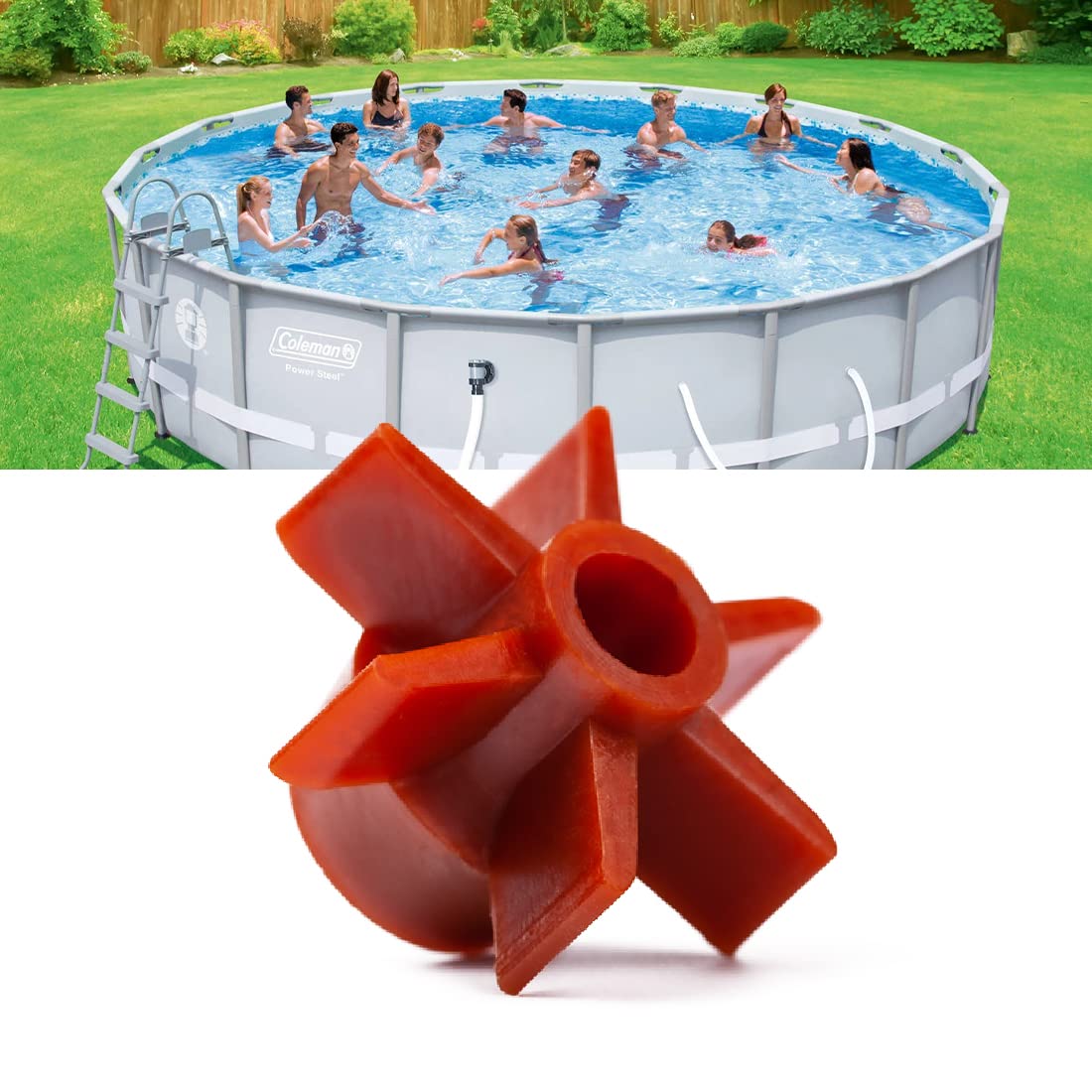 gtpartes Impeller Blades Pool Pump Reinforced Impeller for Summer Waves SFX1000,1 Pcs (Brown)
