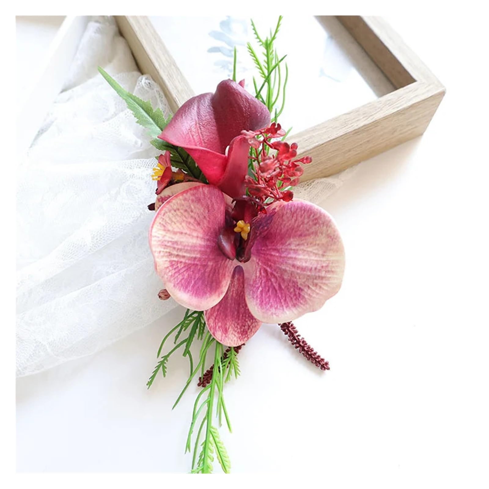 GHHZML Boutonniere Corsage And Wristlet Set - Perfect For Brides, Groomsmen, And Wedding Decorations