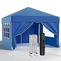 JUMMICO Gazebo 3x3 Pieghevole Impermeabile con 4 Parti Laterali，Gazebo Pieghevole