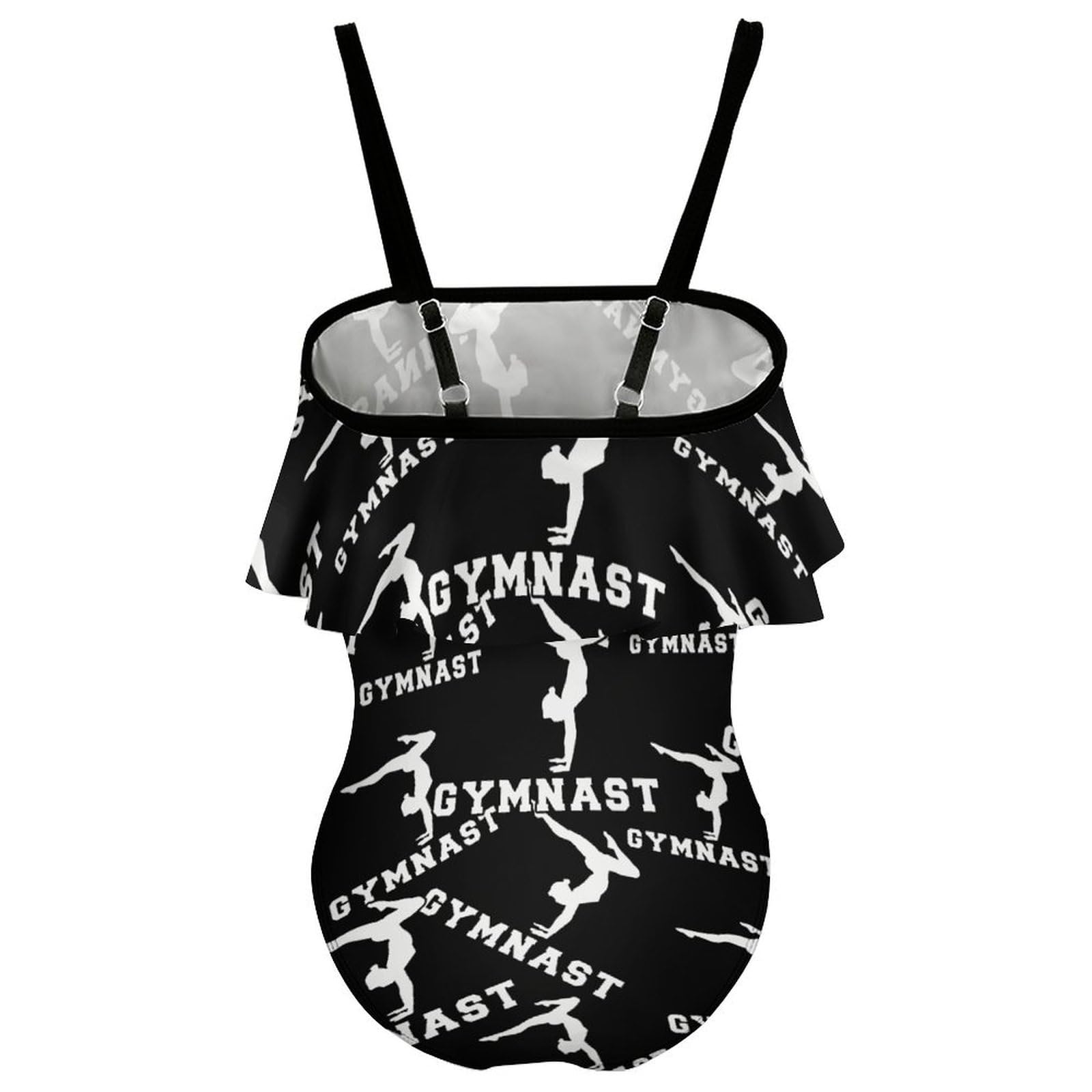 Gymnast Gymnastics Silhouette Printed Girls' One Piece Swimsuit Cute Beach Swimwear Quick Dry Bathing Suit