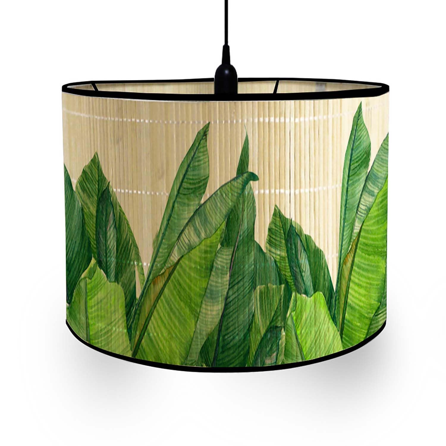 Retro Bamboo lampshade, Round Drum Shaped lampshade for Tables or Chandeliers, Suitable for Simple Ceiling Chandeliers (Style 20)