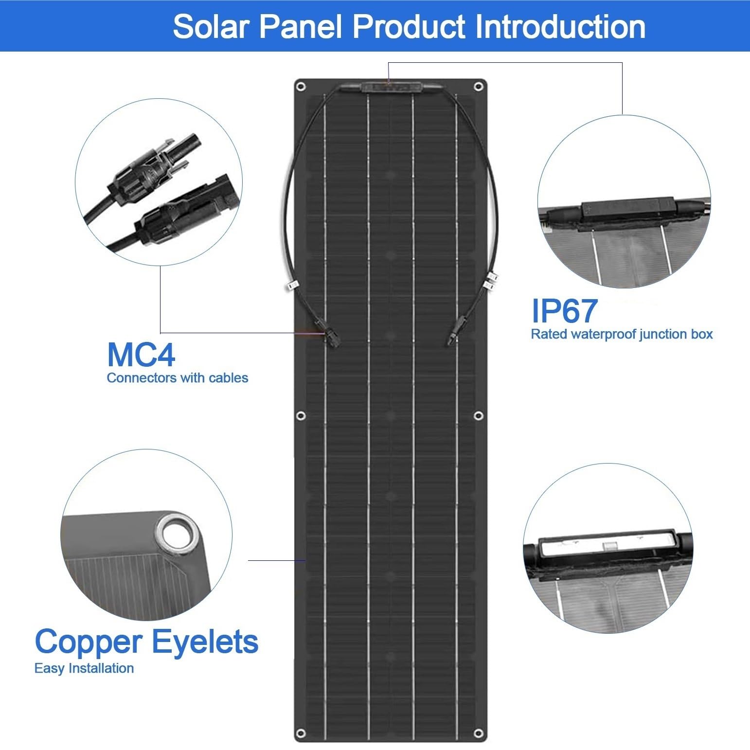 400W 600W 800W 1200W Flexible Solar Panel, Ultra Lightweight 24V RV Solar Panel Kit, IP67 Waterproof Solar Panels for RV Van Offgrid Living Boat(400W)