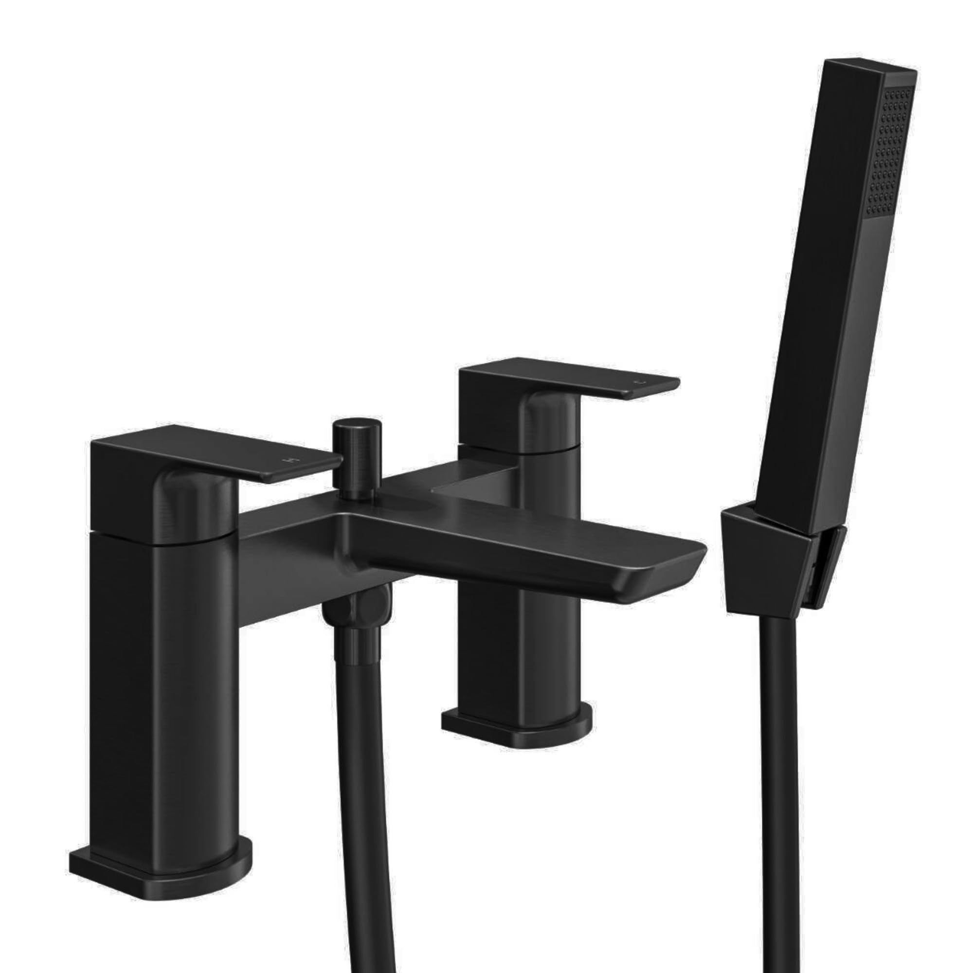 ENKI, Mykonos, BBT0296, Contemporary Bath Shower Mixer Tap with Handset Kit, Matt Black