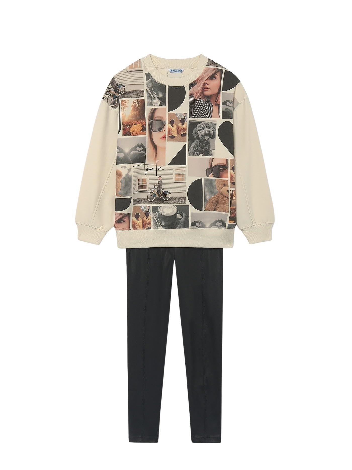 Mayoral Compl. Leggings Fleece per Bambine e Ragazze Nero