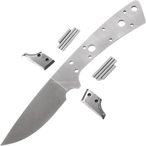 Miniatura 2 de EZSMITH Kit de cuchillos Gentlemans Companion  Serie de fabricación de cuchillos de hoja fija  hoja en blanco protectores SS y espiga con escamas de