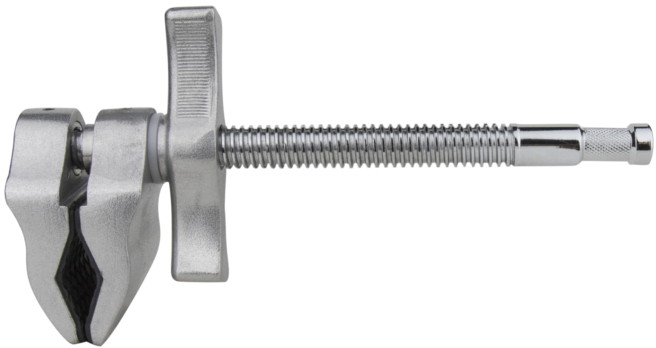 Kupo Super Viser Clamp KCP-600 – Morsetto professionale in alluminio/acciaio per supporti luce, con ricevitore esagonale Convi, portata 30 kg, apertura 1,3–10,2 cm, finitura grigio