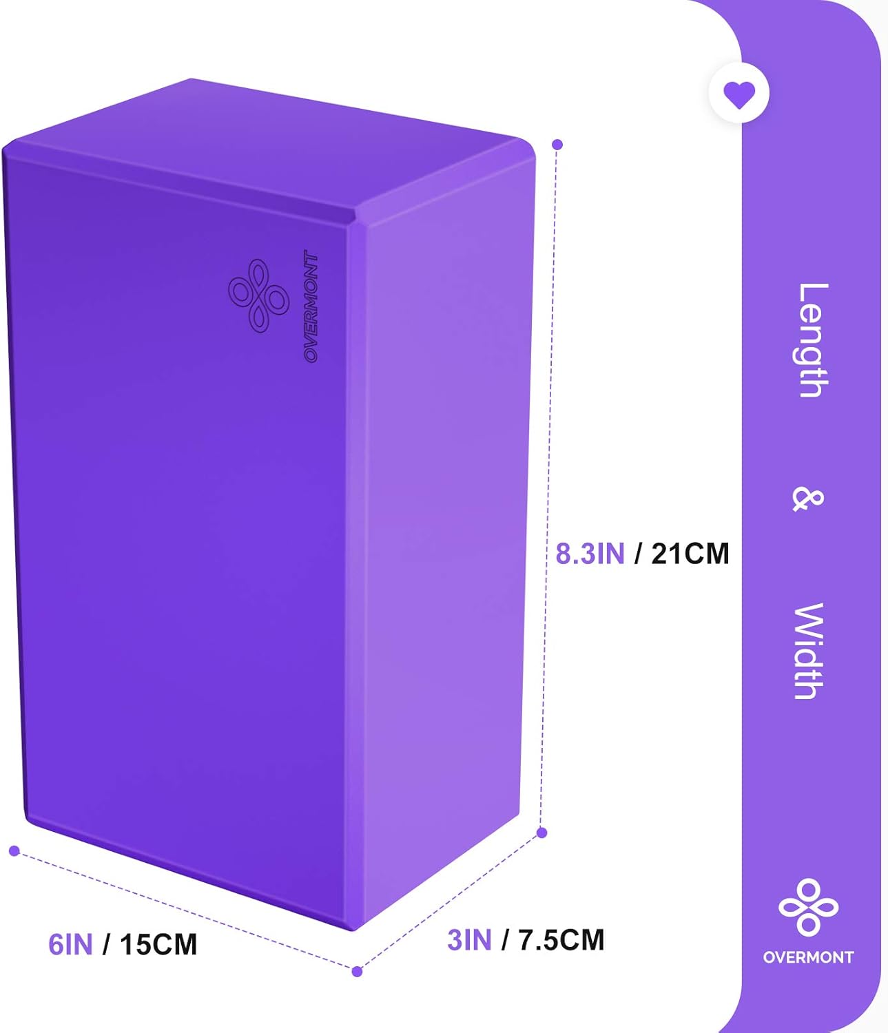 Overmont Yoga Block 2 Pack Supportive Latex-Free EVA Foam Soft Non-Slip Surface for General Fitness Pilates Stretching and Meditation 8.3"x6"x3" : Sports & Outdoors