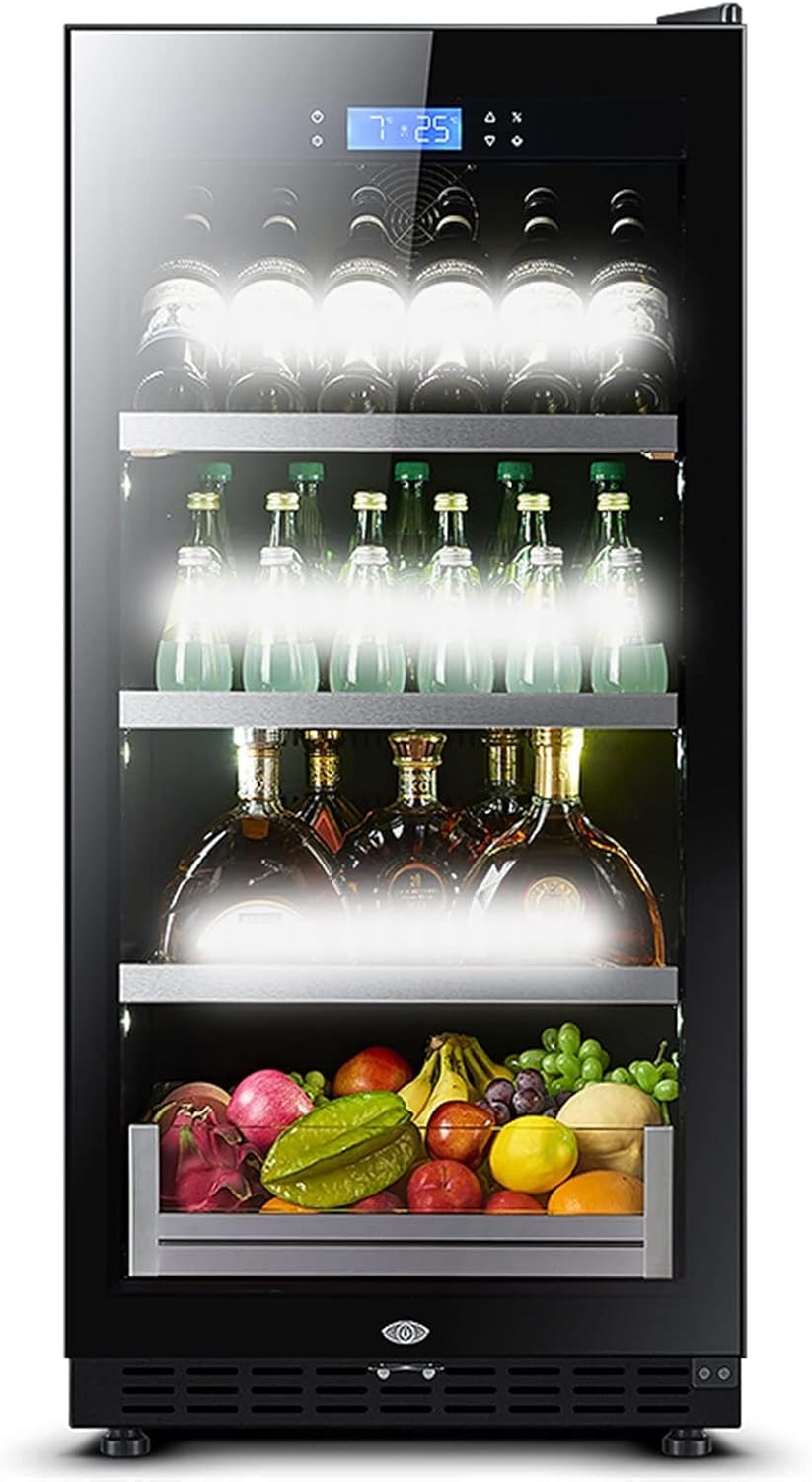 ADOORO Storage Fridge LED Under Counter Wine Fridge Black
