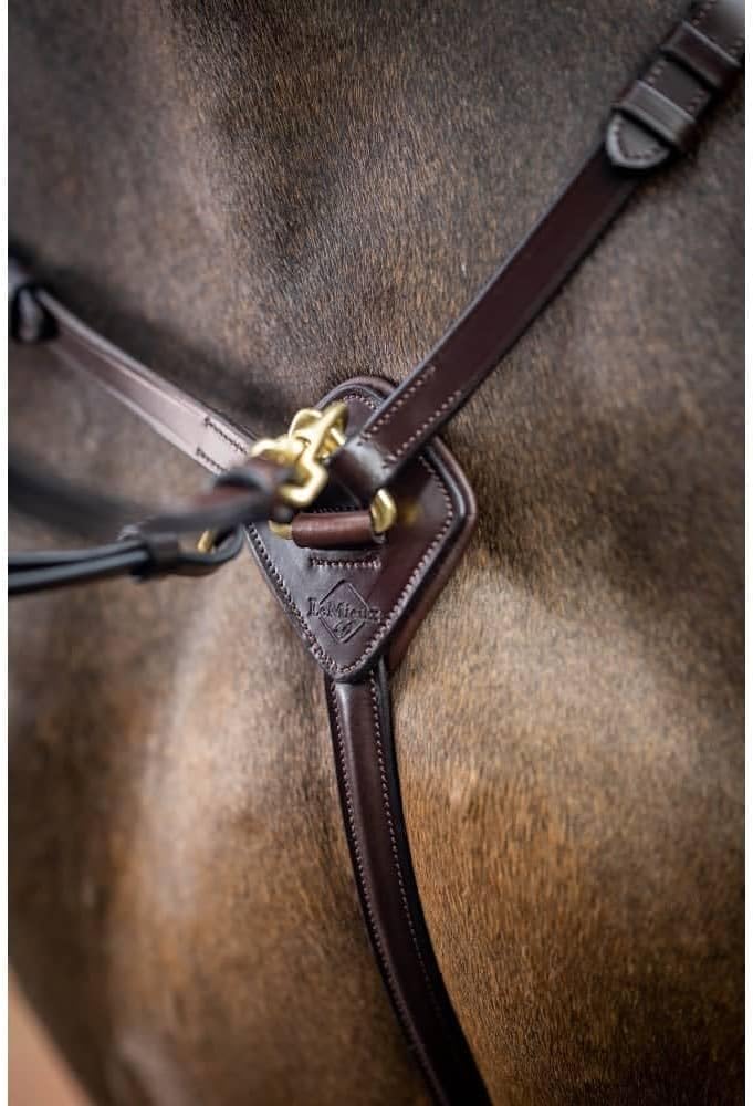 LeMieux Breastplate (D-Ring Attachment) - Havana/Brass - Cob