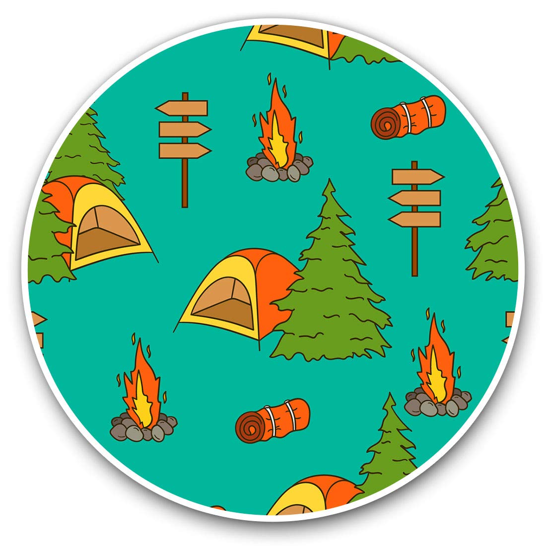 Vinyl Stickers (Set of 2) 20cm - Woodland Camping Art Adventure Tent #8496