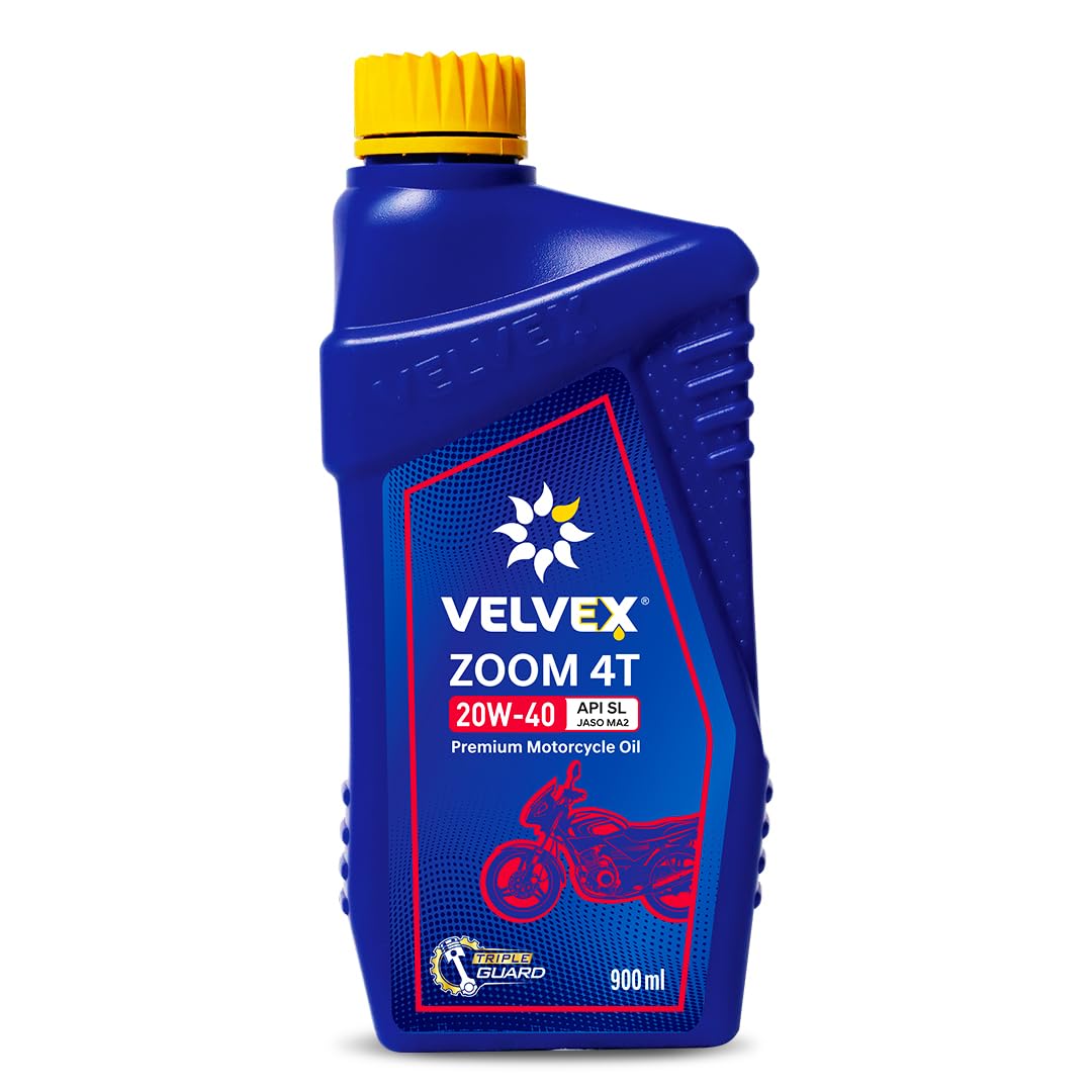 Velvex Zoom 4T 20W-40 Premium Motorcycle Oil (900 ML) | Triple Guard Protection for Bikes | Smoother Engine Operation | API SL/JASO MA2-image-40
