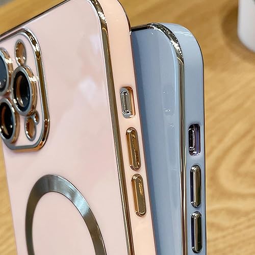 Miniatura 7 de Diseñada para iPhone 12 Pro Max, compatible con MagSafe protector de lente de cámara integrado, a prueba de golpes, funda magnética de silicona