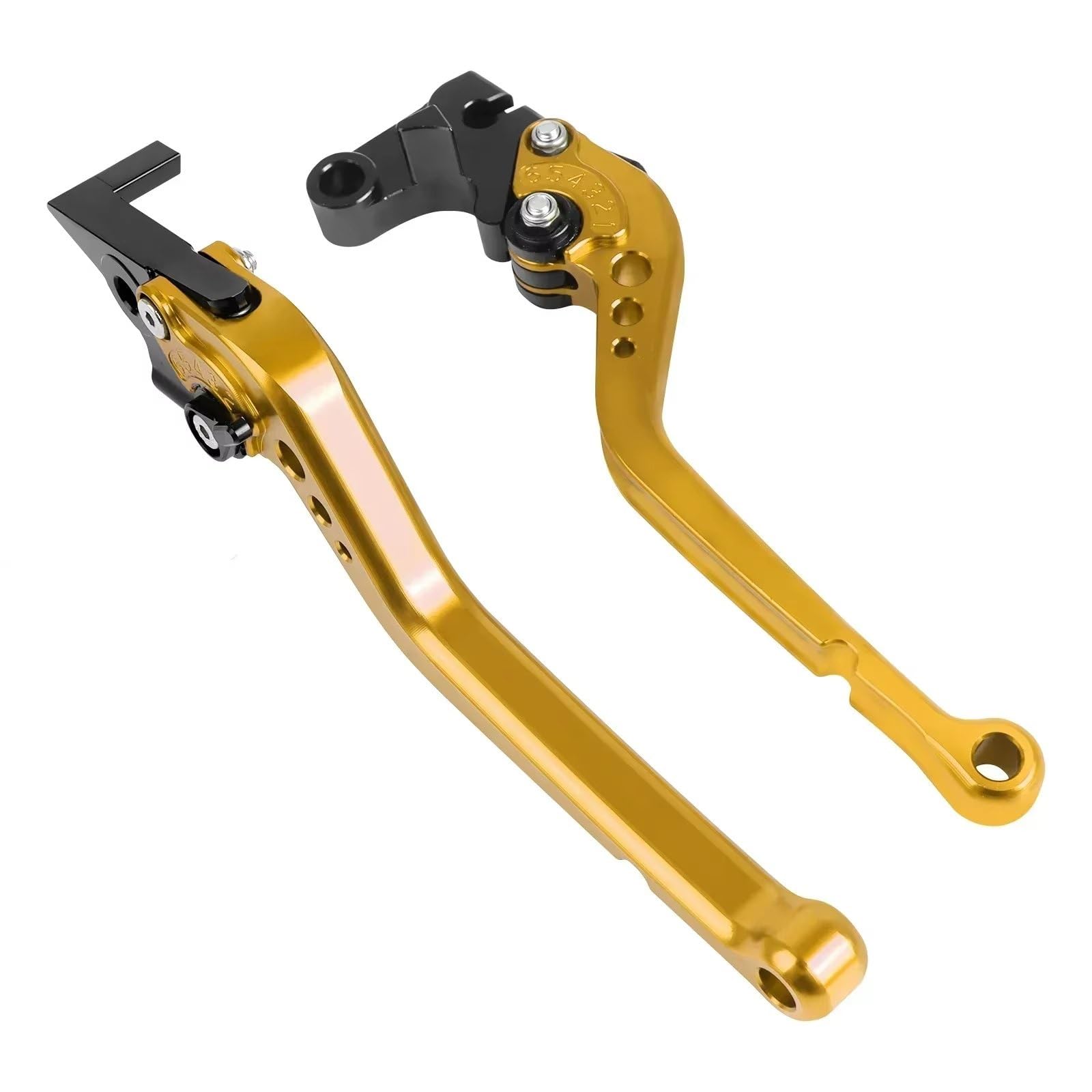 Naojino Yellow Brake Clutch Levers Compatible With For Fz1 For Fz6n For Fz8 For Fz6 For Fz-09 For Xsr700 For Xj6 For Xsr900 Motorcycle Short Long Clutch Brake Lever(,Long)