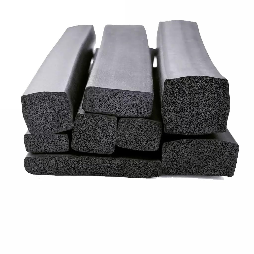 Striscia in gomma spugnosa, Guarnizione in spugna quadrata con striscia di tenuta in schiuma di gomma EPDM, lunghezza 1 m, dimensioni multiple(12x12mm)