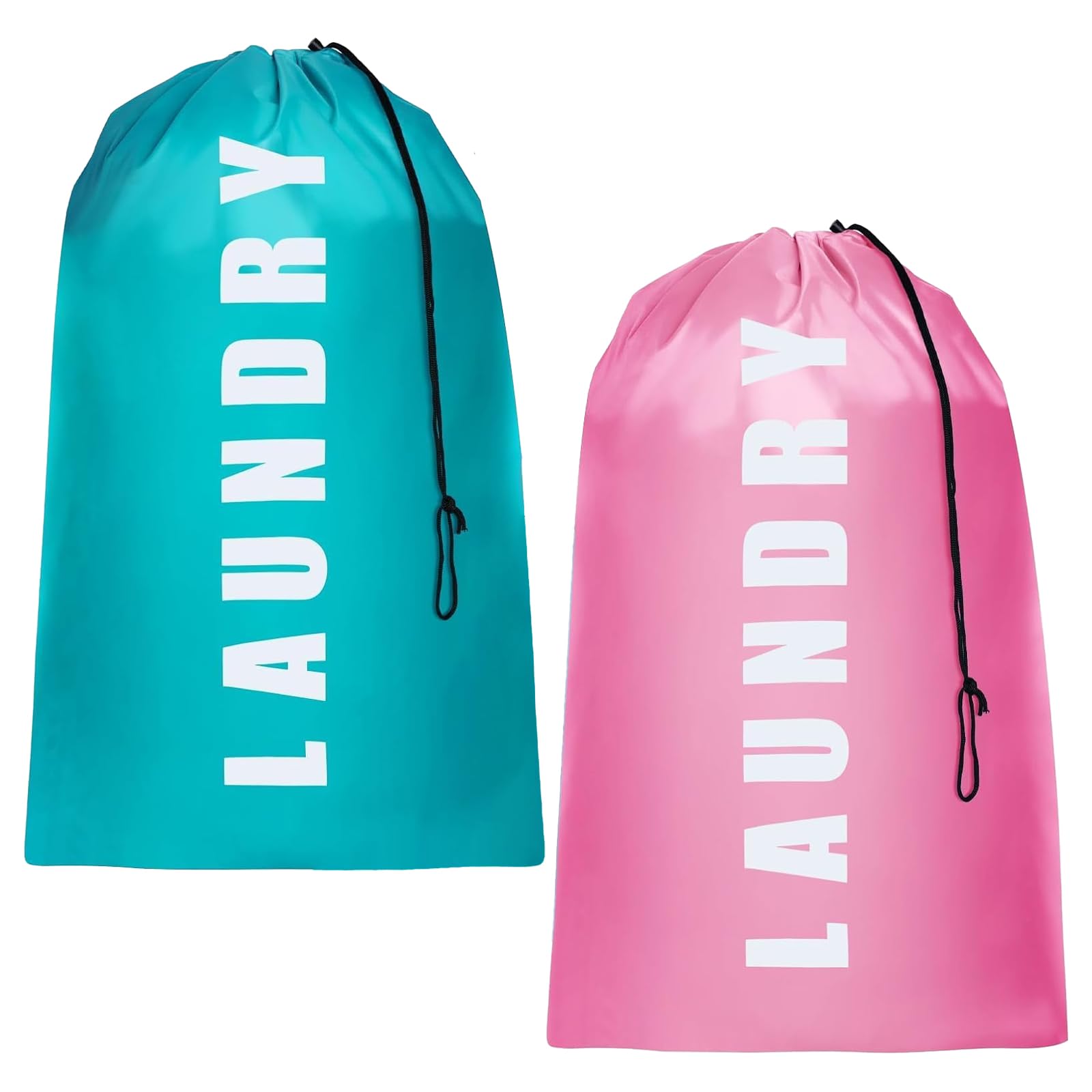2 Pièces Sac Linge Sale Voyage Pliable - Grand Sac De Rangement Oxford Avec Cordon De Serrage
