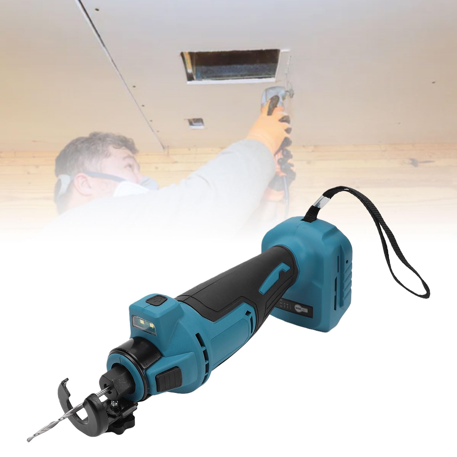 Rotativa Senza Fili per Taglio Cartongesso, 30000RPM Trapano a | Fresatrice per cartongesso a profondità regolabile con luce LED, rapido della punta per taglierina per cartongesso BL1815