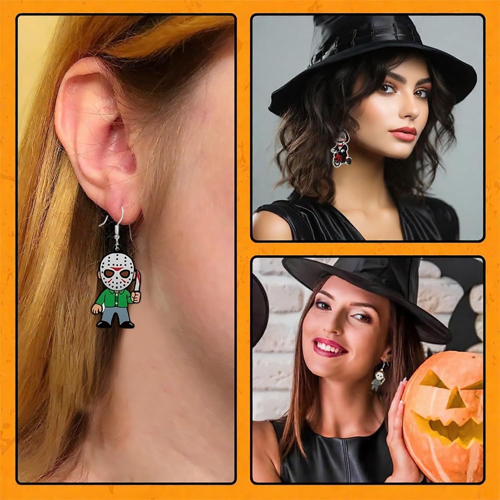 Calendrier de l'Avent Halloween 2025 avec 12 Boucles d’Oreilles Effrayantes Compte à Rebours Horreur pour Femme et Ado Idée Cadeau Halloween et Décoration de Fête