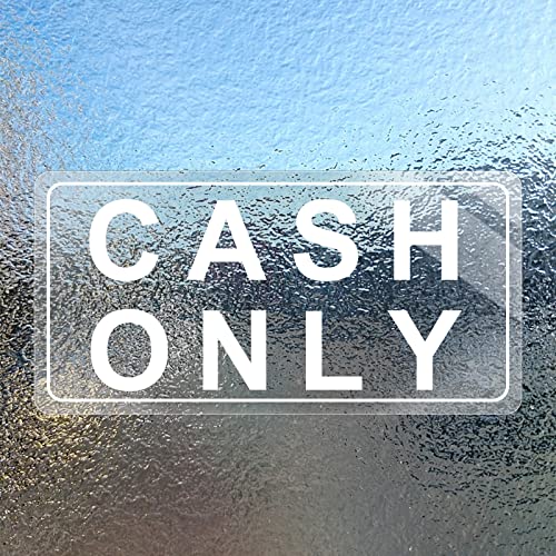 Sticker Cash Only imperméable lot de 5 vinyles amovibles pour fenêtre de commerce