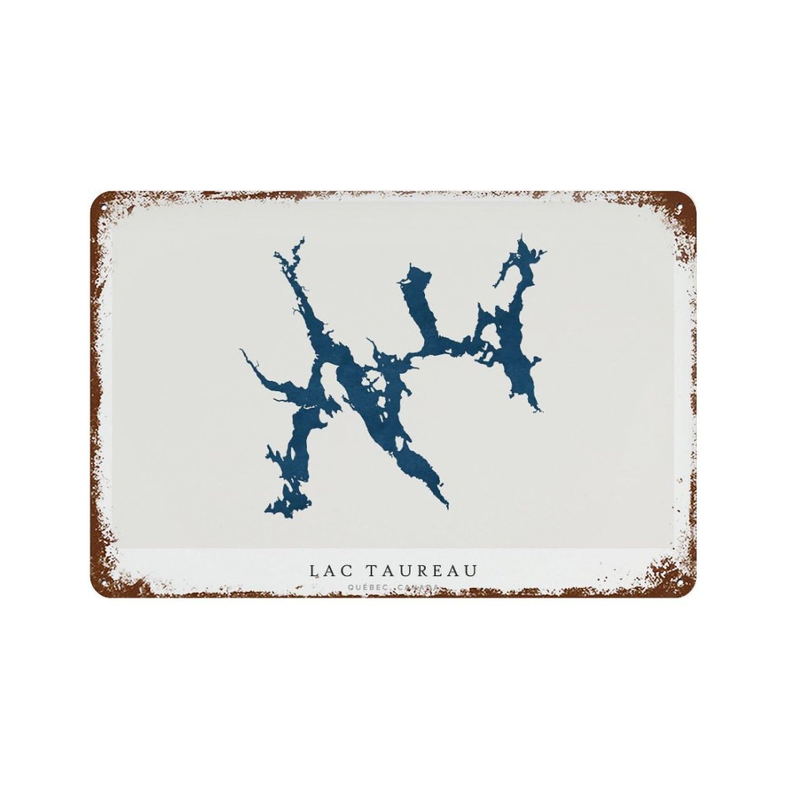 xiaoxiaoshen Lac Taureau Map Quebec Canada Minimalist Lake Decor (2) Wall Decor Art Metal Tin Poster Modern Home Decor Art Home Bar Shop Decorations Vintage Sign 20x30cm