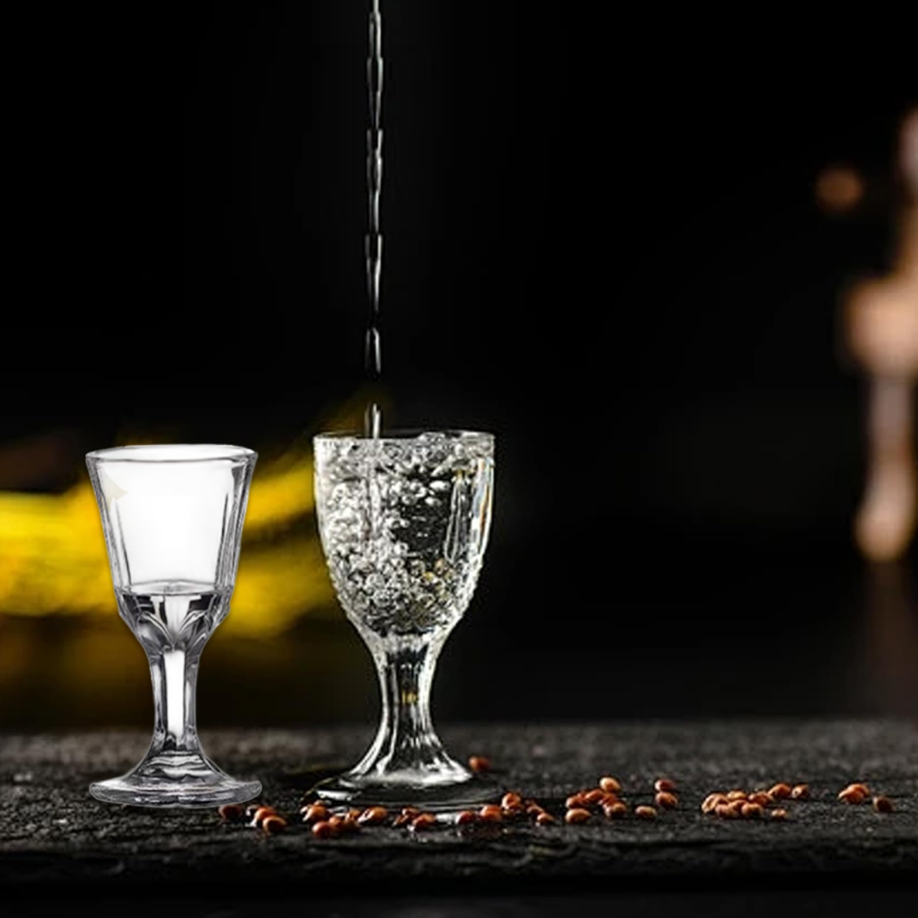 Mini copas de chupito de 12 piezas, 10 ml de vaso de vino mini con base, pequeñas tazas de vidrio para vino, tequila, whisky, espíritus