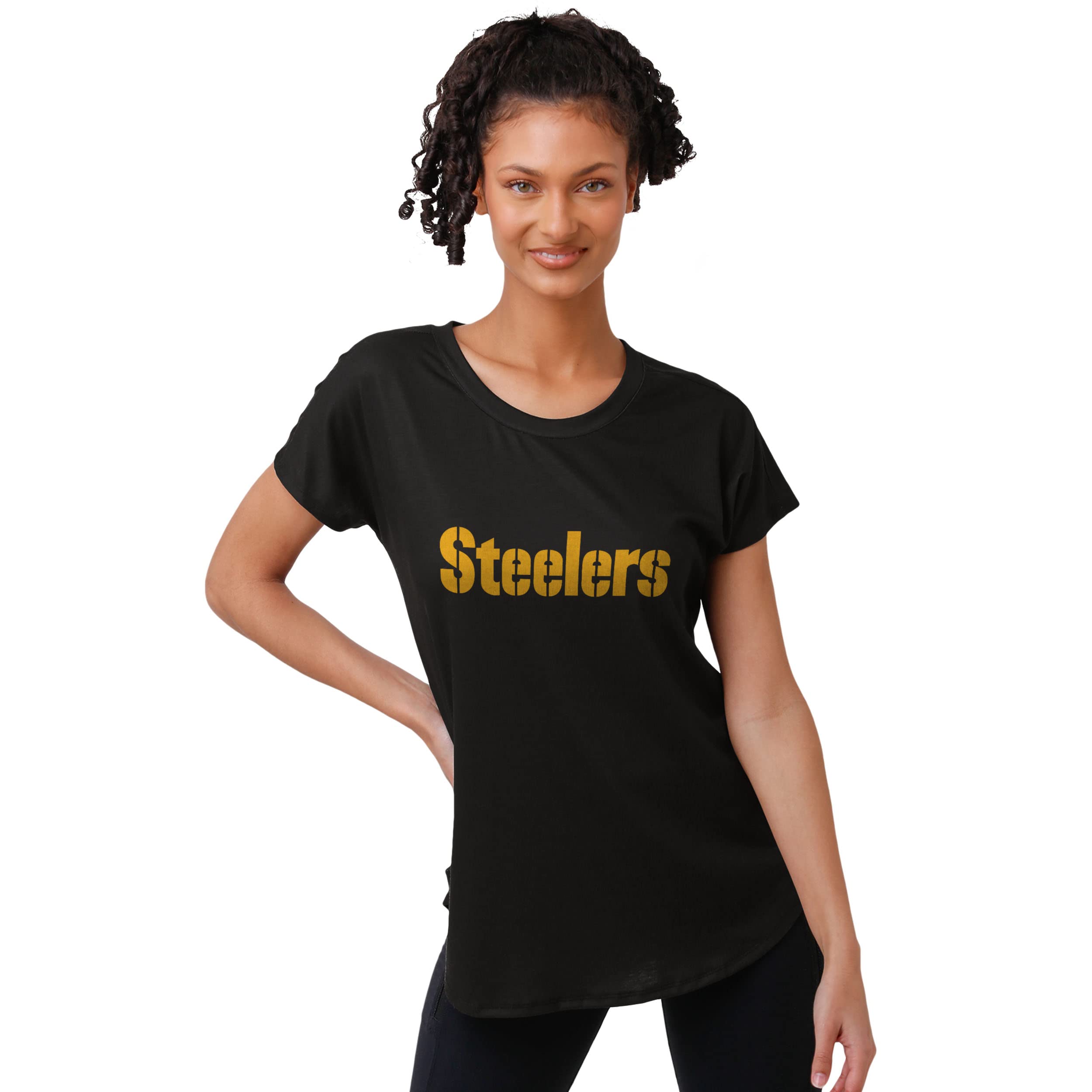 FOCO Women's NFL Team Logo Ladies Fashion Tunic Top Shirt