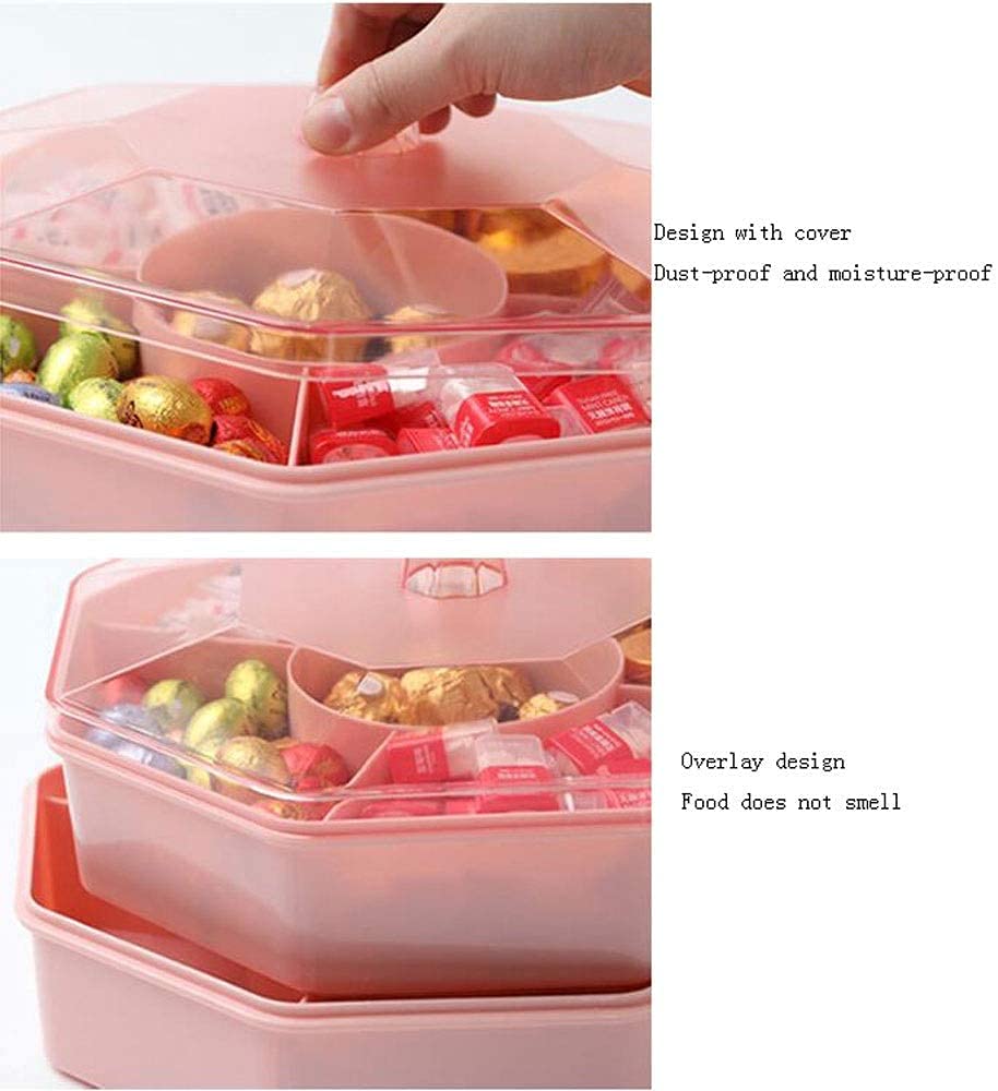 Boîte de fruits secs Noix Bonbons Récipient de stockage Ménage Plateau de fruits secs, Boîte divisée avec couvercle Boîte à bonbons, Convient for les bonbons aux noix Fruits secs Récipients alimentair