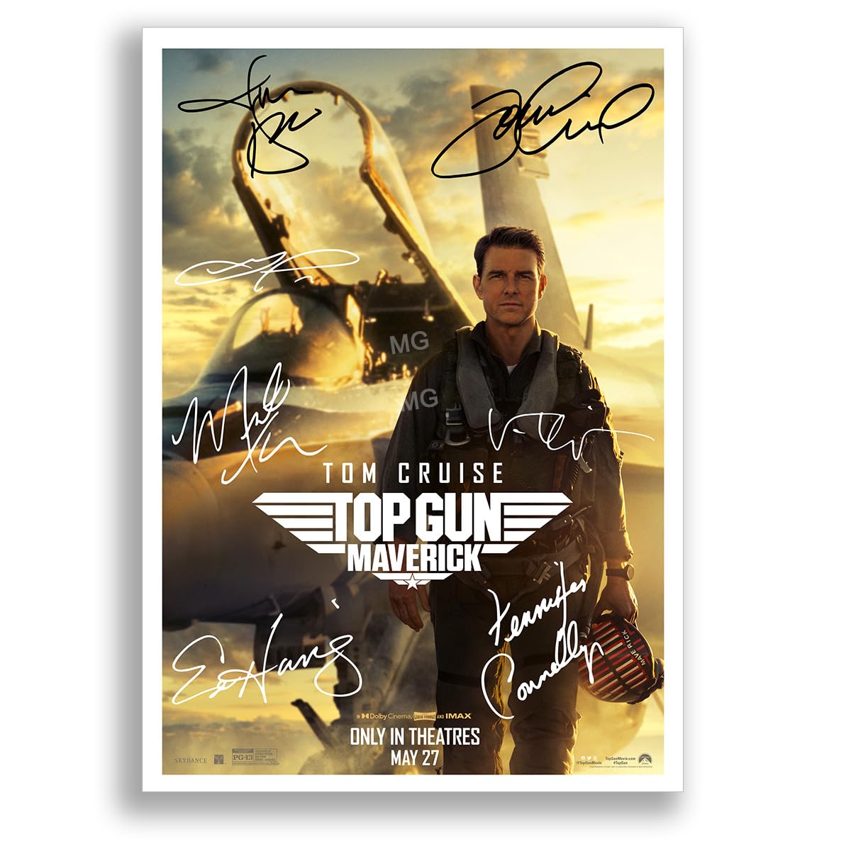 Mounted Gifts Top Gun Cast Signed A4 Poster Photo Print Framed Autograph Gift Movie Film (Maverick A3 Poster)
