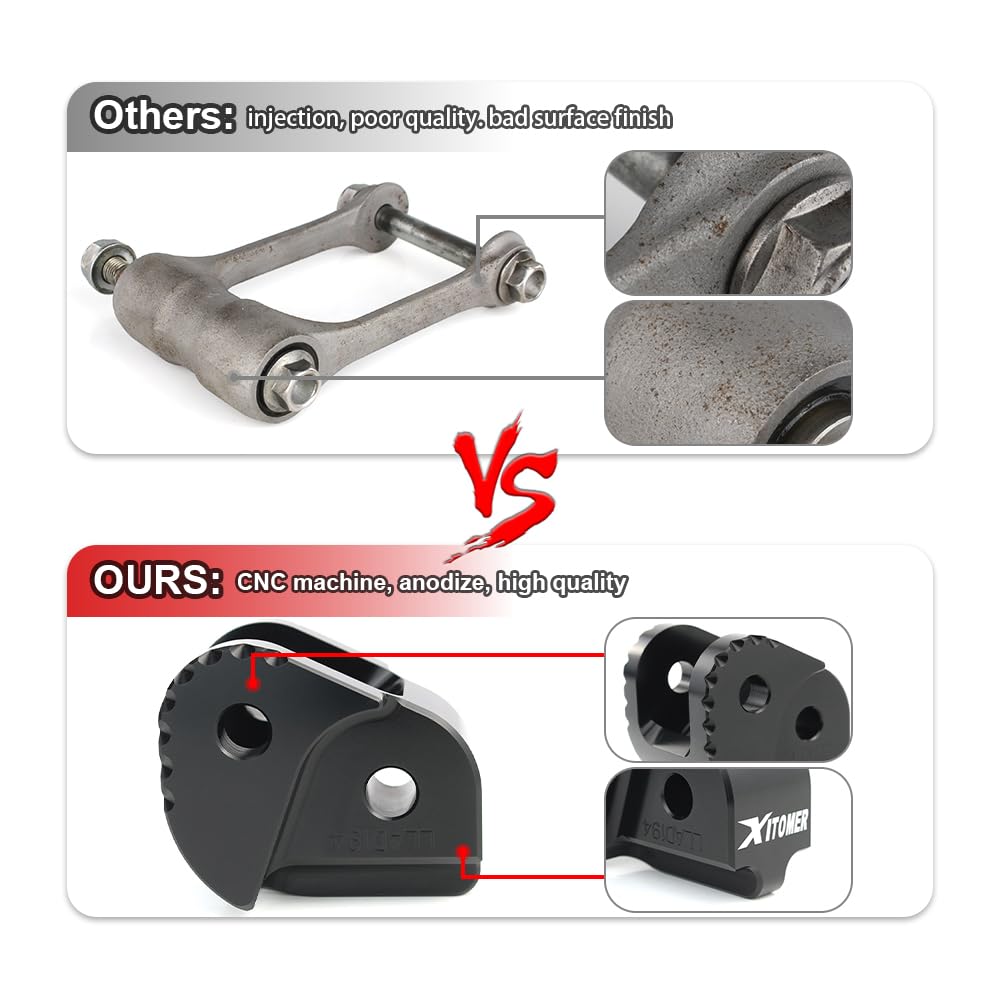Xitomer Maillons d'abaissement compatibles avec G 310 R & G 310 GS 2017-2024 Kits de maillons inférieurs de suspension de moto de 5,1 cm