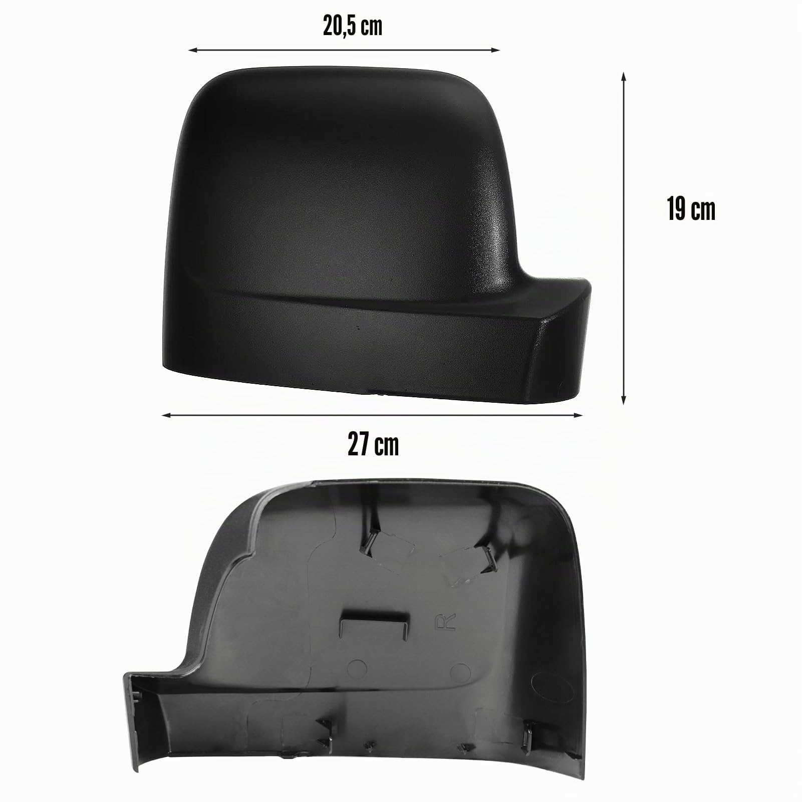 TTCR-II 2 PCS Coque de Rétroviseur Compatibles avec Trafic III X82 Boîtier de Rétroviseur 2014-2024 Première Génération Pour Vauxhall Vivaro 2014-2019 Couverture Miroir（Noir）