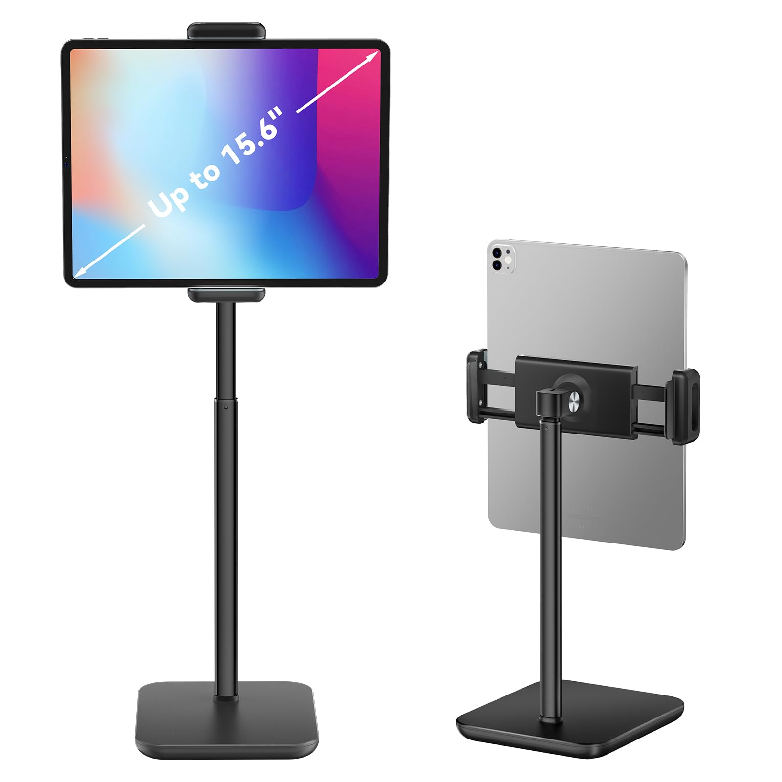 tounee Portable Monitor & Tablet Holder Stand, 4.4lb (2kg) Holding Strength, Height Adjustable Up to 18.11", Ideal for 4.7"-16" Devices (15.6" Portable Monitors, iPad, iPhone, Kindle) - BlackGlobal Recycled StandardGlobal Recycled StandardGlobal Recycled Standard