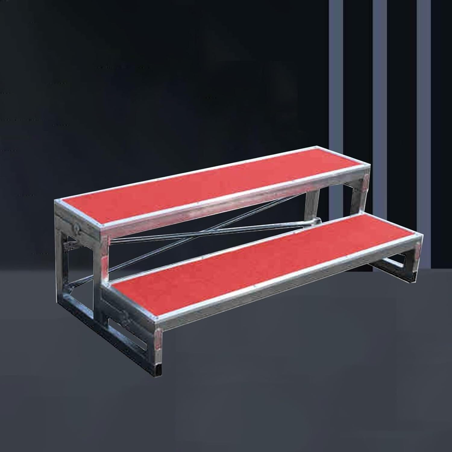 VUIKLCty A Durable Red Carpet Choir Platform, Ideal For Use In Churches, Classrooms And On Event Stages(2 Tiers)